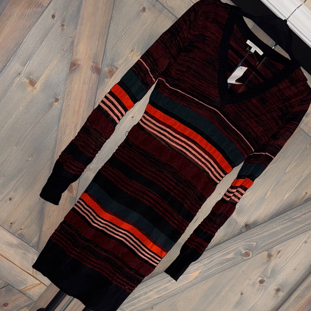 Rebecca Minkoff Multicolor Striped Long Sleeve Dress